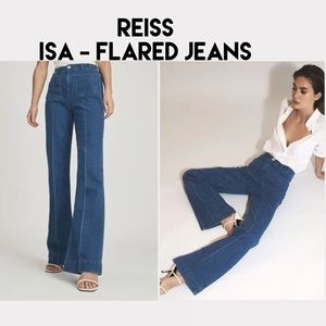 (85% off) REISS High-rise Flared Wide-leg Jean in stretch denim (size UK 30/US8)